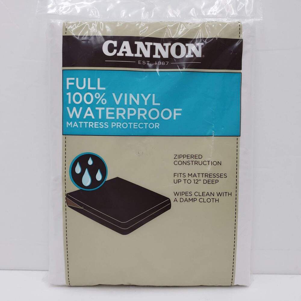 Cannon Full Waterproof Mattress Protector 54"x75" Zippered 100% Vinyl New